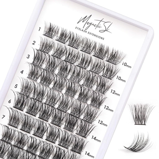 Cluster Lashes 72 Individual Lashes Clusters Eyelash Extensions False Eyelashes DIY Wispy Fluffy Lash Extension Kit Reusable False Eyelashes Natural Look Mix 10-16Mm C D Curl-Dm25