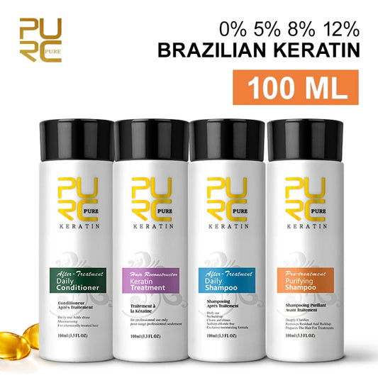 Brazilian Keratin Hair Treatment Straightening Smoothing Keratin Repair Curly Shampoo Keratin Hair Care Product 5% 8% 12%